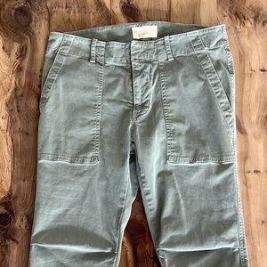 Nili Lotan Cropped Military Pant- Olive Green